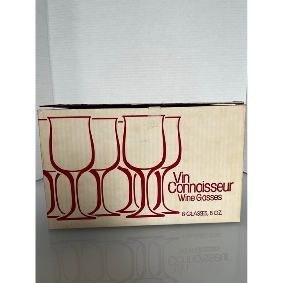 Deadstock Vintage Set of 8 Libbey vin connoisseur wine glasses  8 oz. - Picture 2 of 5